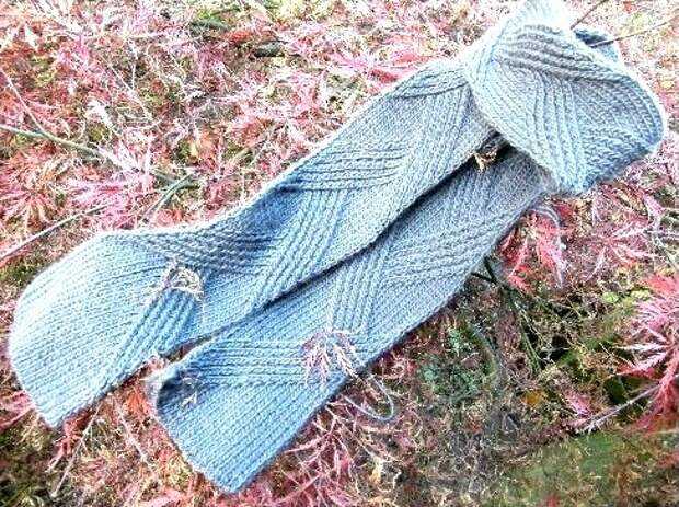 Knitting ribbed scarf pattern