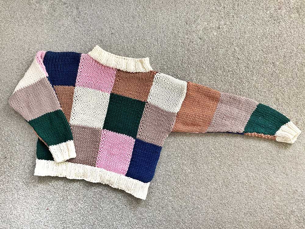 Patchwork knit sweater pattern