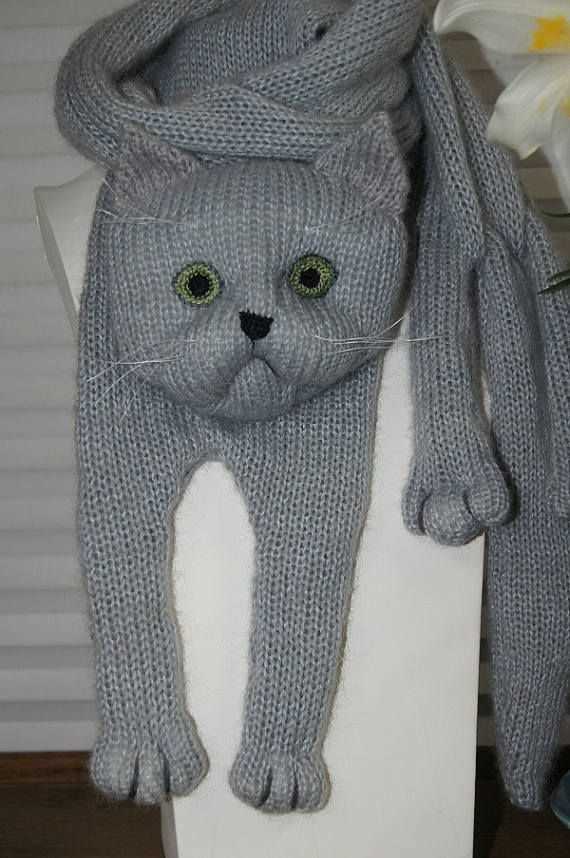 Knitting pattern cat scarf