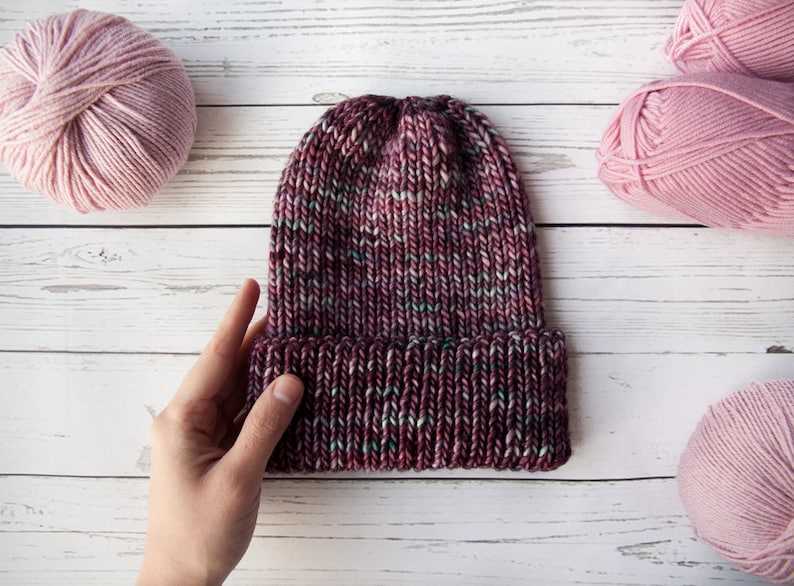 Warm knit hat pattern