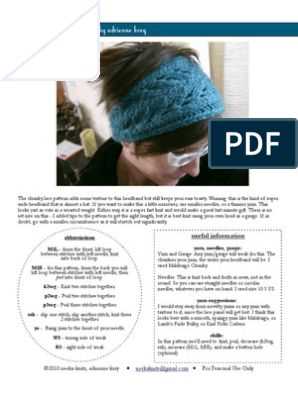 Basic knitted headband pattern