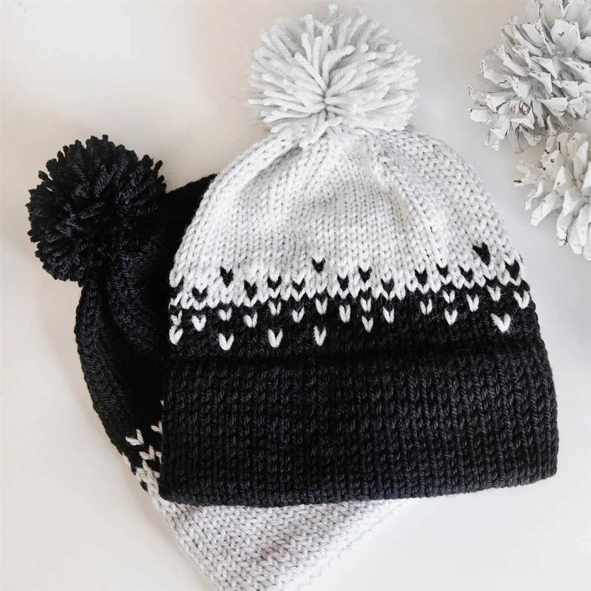 Double brim beanie knitting pattern