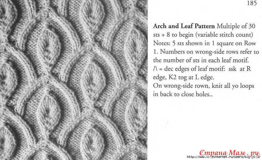 Leaf motif knitting pattern